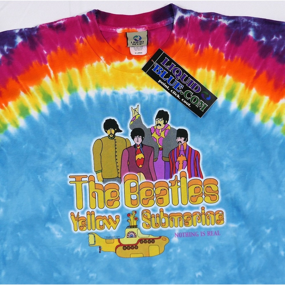 VTG NOS Liquid Blue The Beatles Yellow Submarine Tie-Dye T-Shirt XL ~ 2005 NWT‎ - Picture 4 of 13